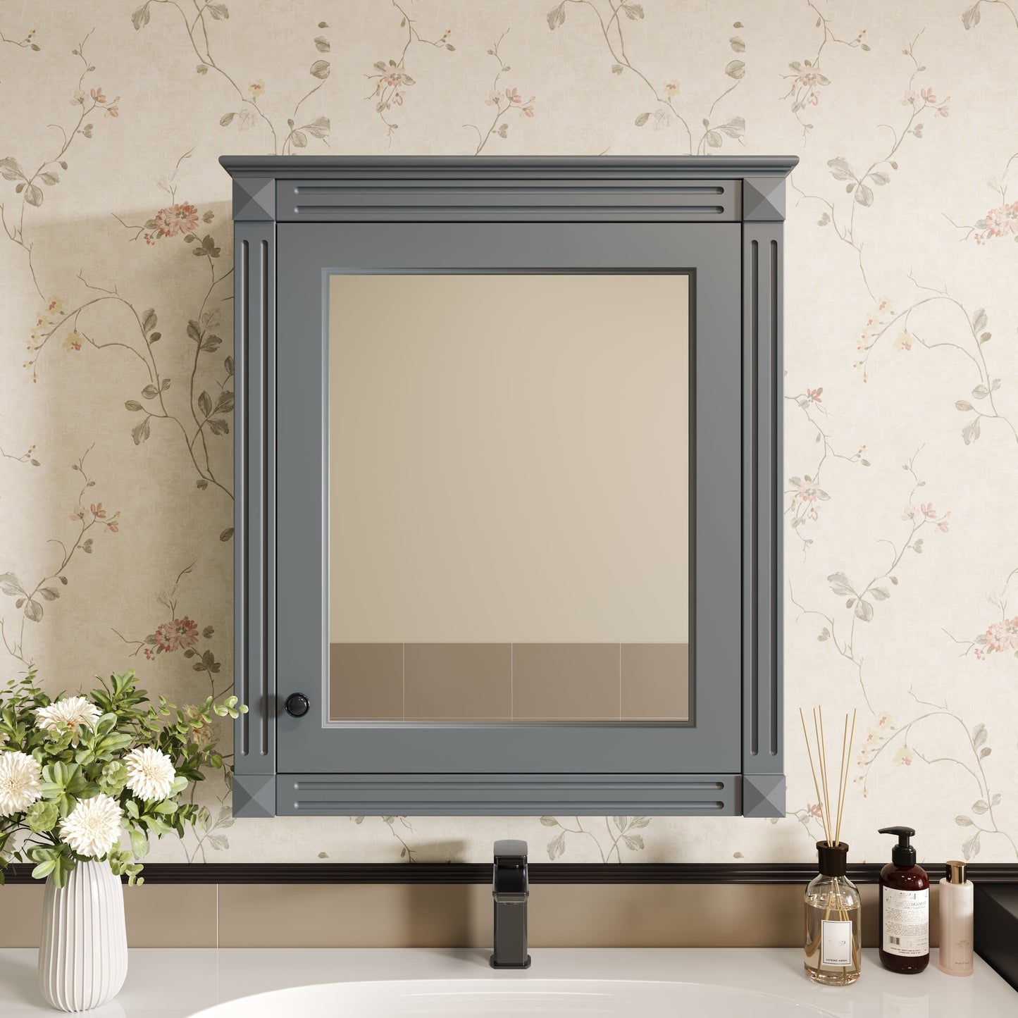 24'' x 27'' Wall Mounted Bathroom Storage Cabinet with Mirror