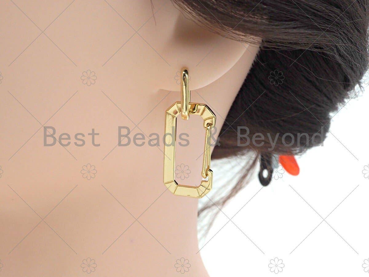 Rectangle Link Huggie Earring, Sku#O11