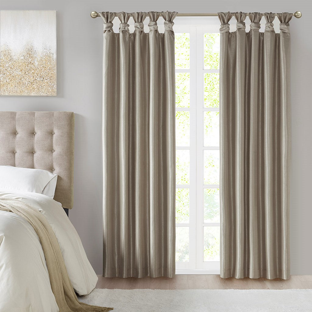 Twist Tab Total Blackout Window Curtain Panel Pewter 50x95"