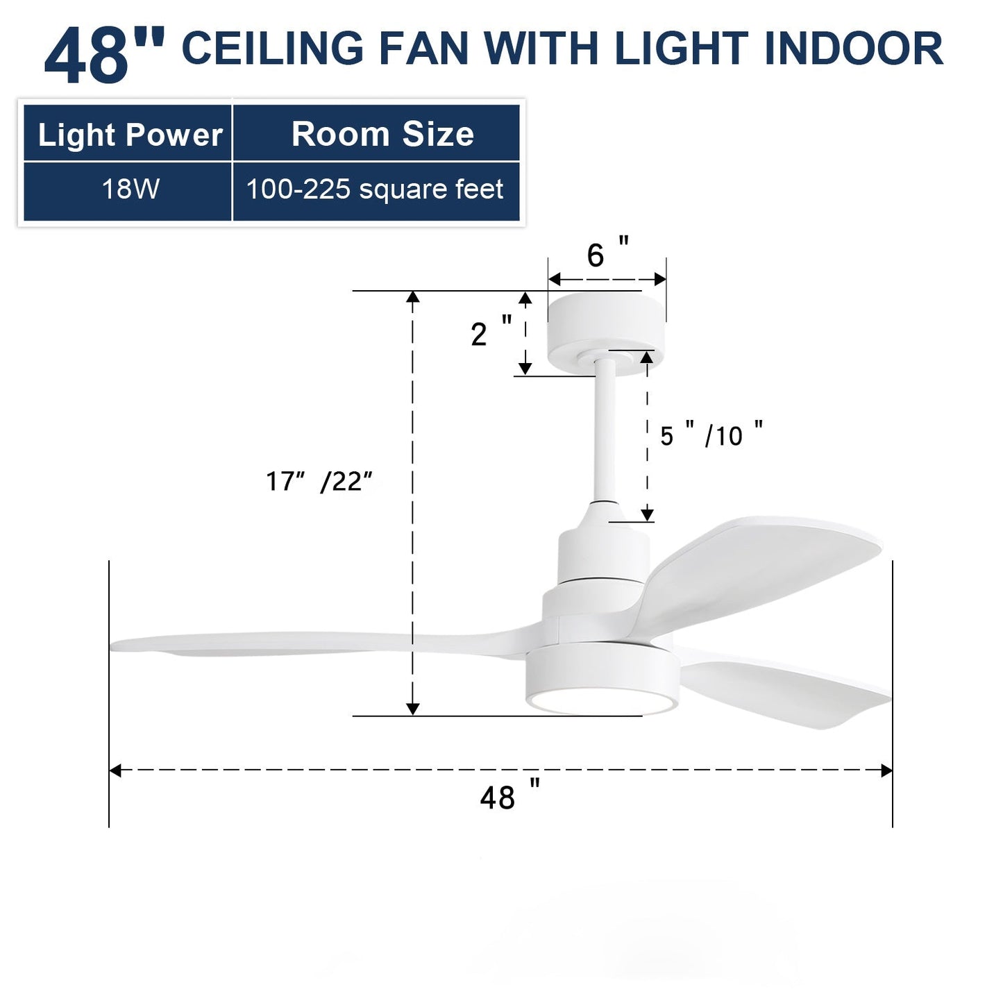 48 Inch Wood Ceiling Fan With Light