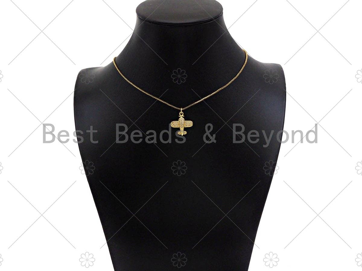 CZ Micro Pave Airplane Shape Pendant/Charm,Cubic Zirconia Charm, Necklace Bracelet Charm Pendant,18x19mm, Sku#LK256