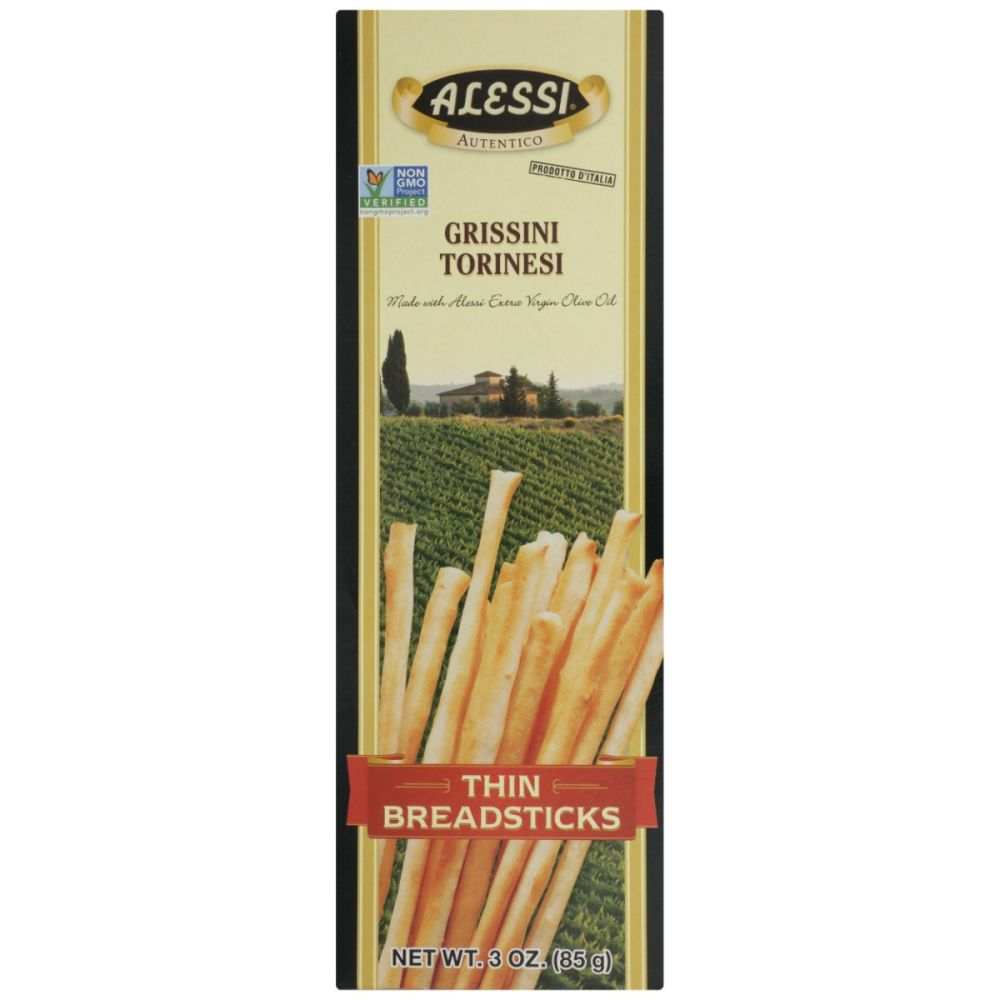 Alessi Thin Breadsticks - Classic Snack with Olive Oil - 3 oz