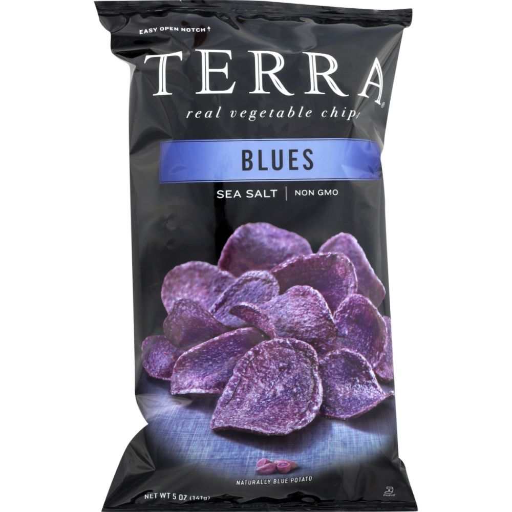 TERRA CHIPS: Blues With Sea Salt Chips, 5oz-Delicious Blue Potato Chips