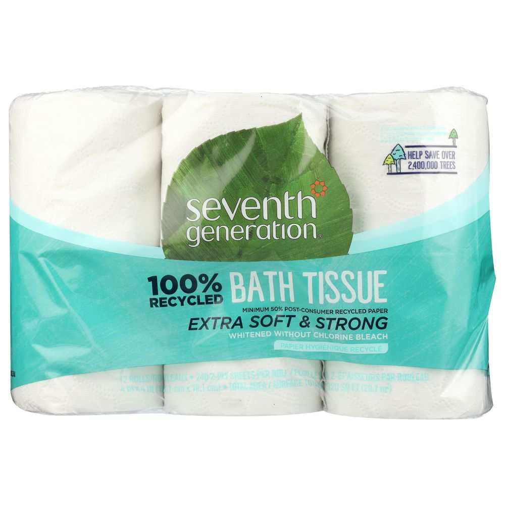 SEVENTH GENERATION: 100 Percent Recycled Bathroom Tissue - 2ply - 12Pk