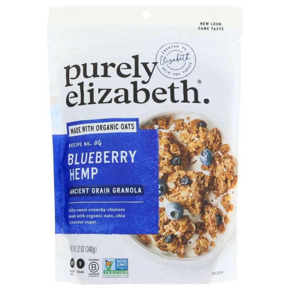 PURELY ELIZABETH: Blueberry Hemp Ancient Grain Granola, 12 oz
