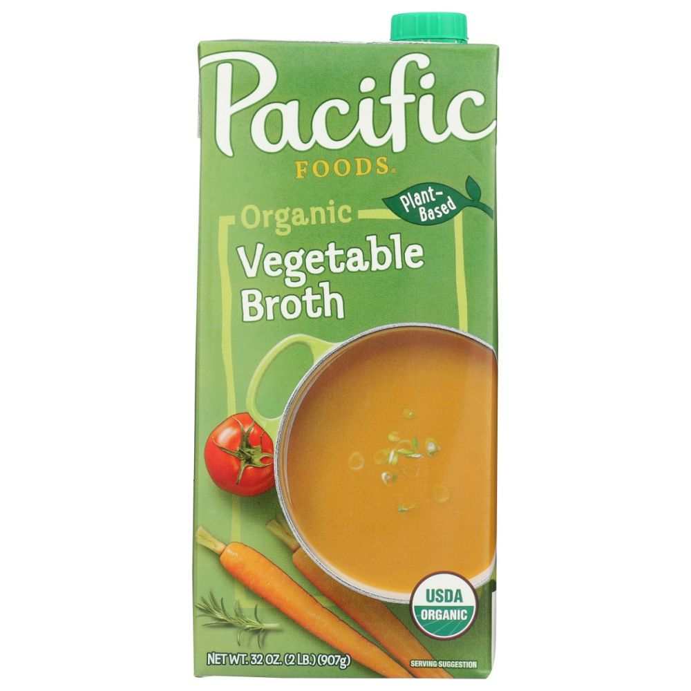 PACIFIC FOODS Organic Vegetable Broth - 32oz | USDA Certified, Non-GMO