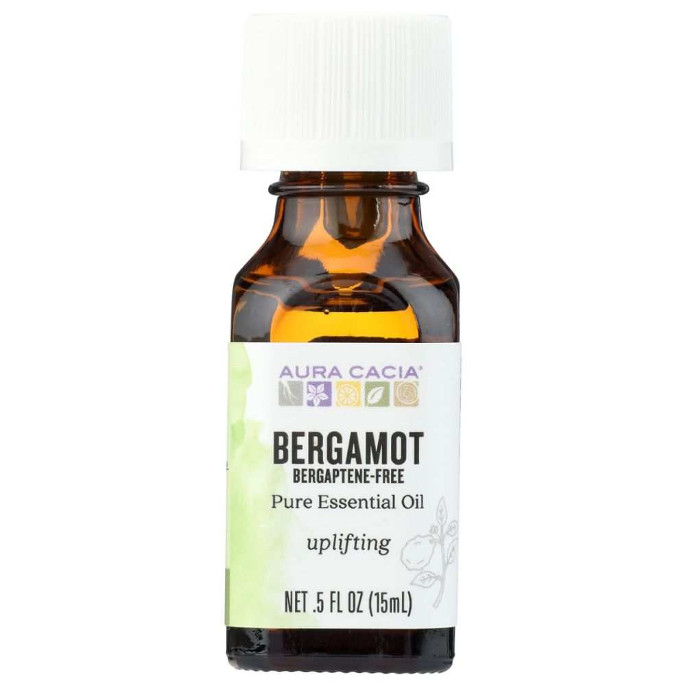 AURA CACIA: Bergaptene Free Bergamot Essential Oil, 0.5 oz