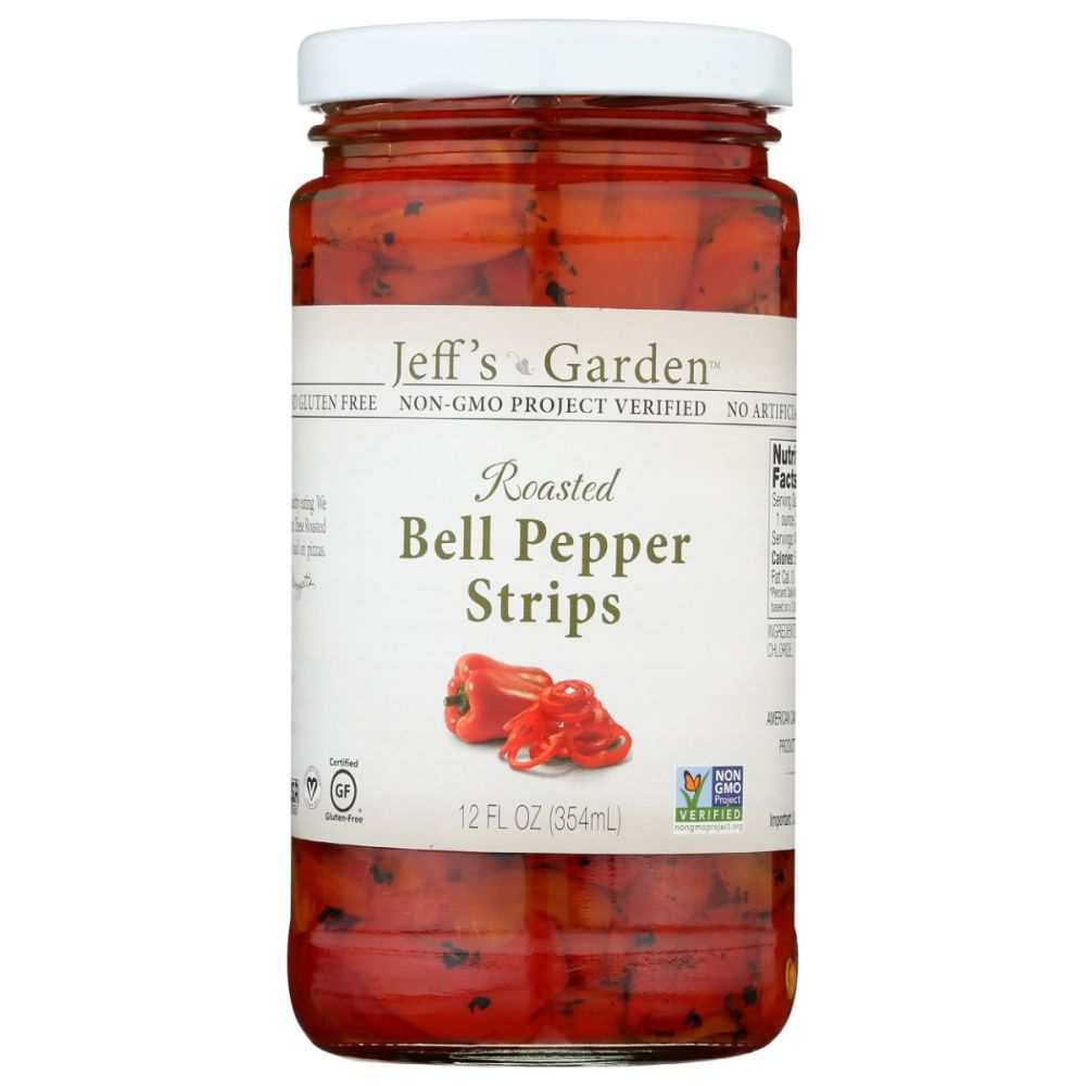 JEFFS GARDEN: Roasted Bell Pepper Strips, 12 oz