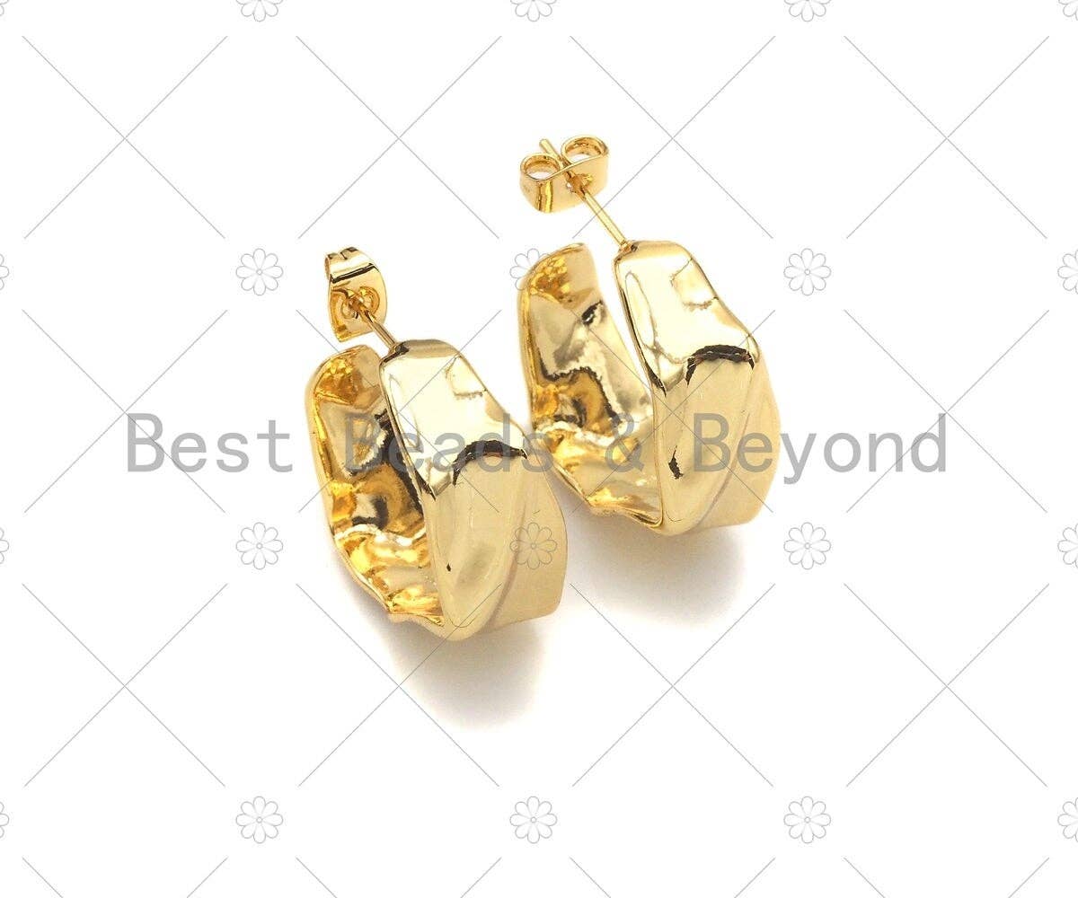 Textured Twisted Hoop Earrings, Bold Gold Hoop Earrings, Chunky Earrings, Statement Hoops, Gold Hoops Earring, Minimal earrings,sku#EF06