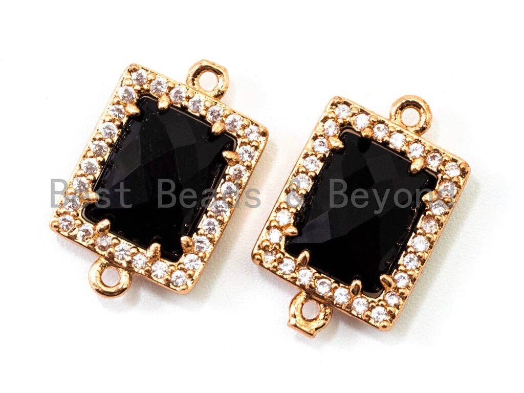 Rectangle Connector with Faceted Crystal Beads, sku#A82
