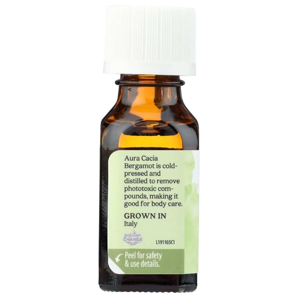 AURA CACIA: Bergaptene Free Bergamot Essential Oil, 0.5 oz