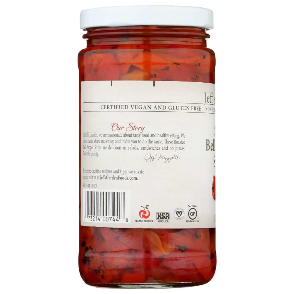 JEFFS GARDEN: Roasted Bell Pepper Strips, 12 oz