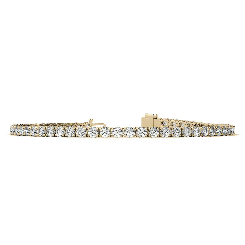 3.00 CTW AGI Certified Lab-Grown Diamond Tennis Bracelet in 14K Yellow or White Gold – G/VS Clarity