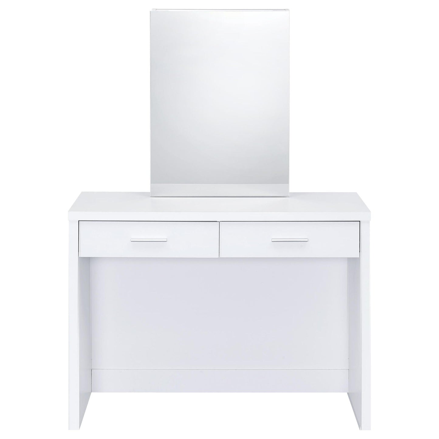 Bunbury Makeup Vanity Table Set Storage Mirror and Stool White