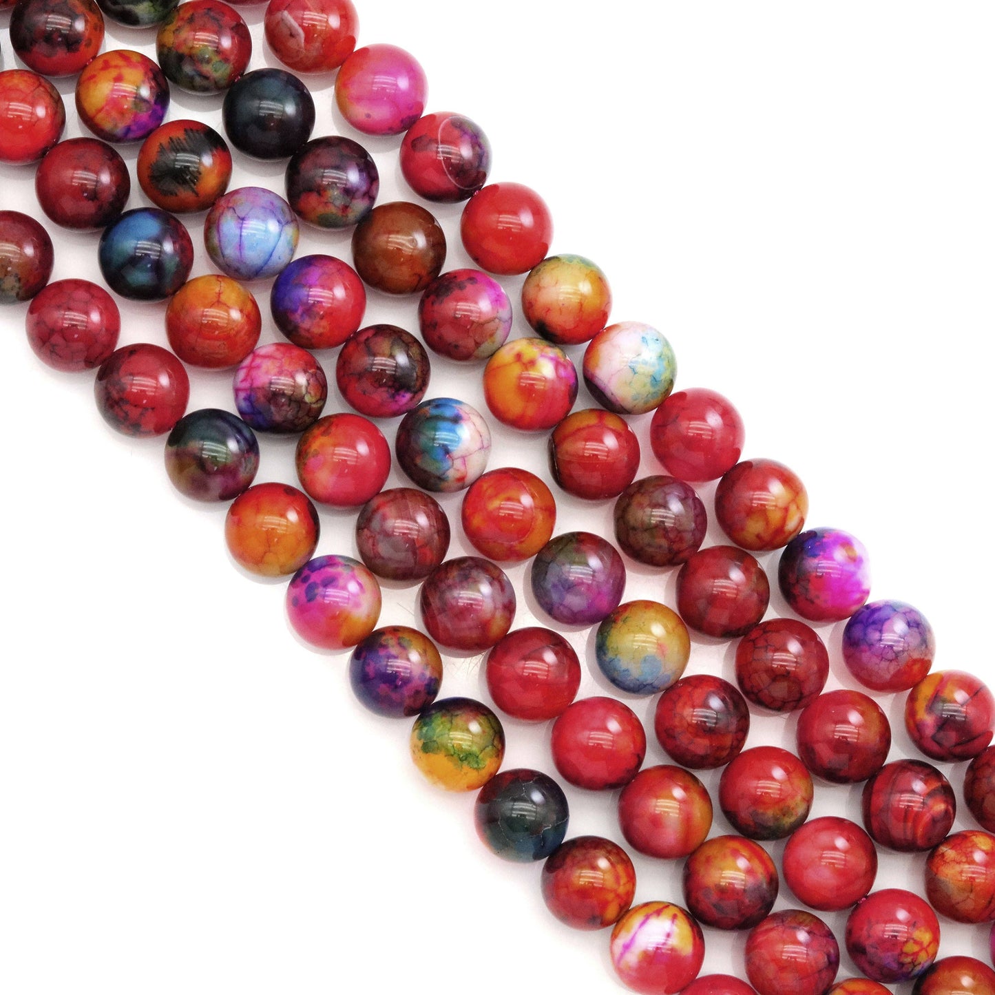 12mm/14mm Orange Blue Agate Round Smooth Beads, Sku#U1805c