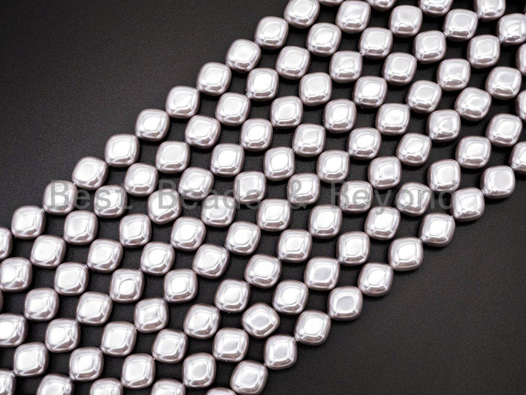 Gray Natural Mother of Pearl beads,13x15x6mm Pearl Diamond Shape beads, Loose Square Smooth Pearl Shell Beads, 16inch strand, SKU#T72