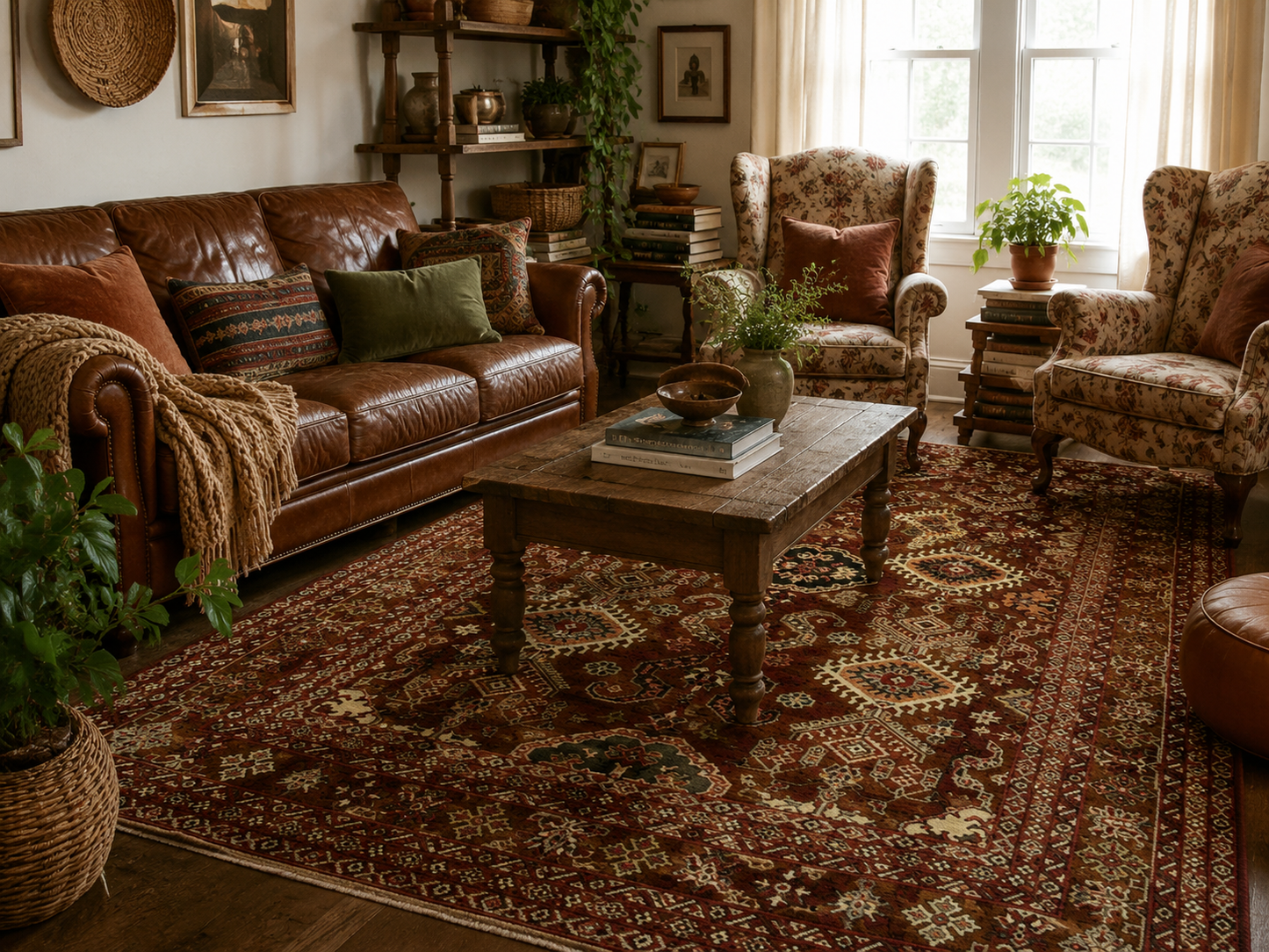 Hand-Knotted Vegetable Dye Kazak Rug from Pakistan,  9' 3" x 12'