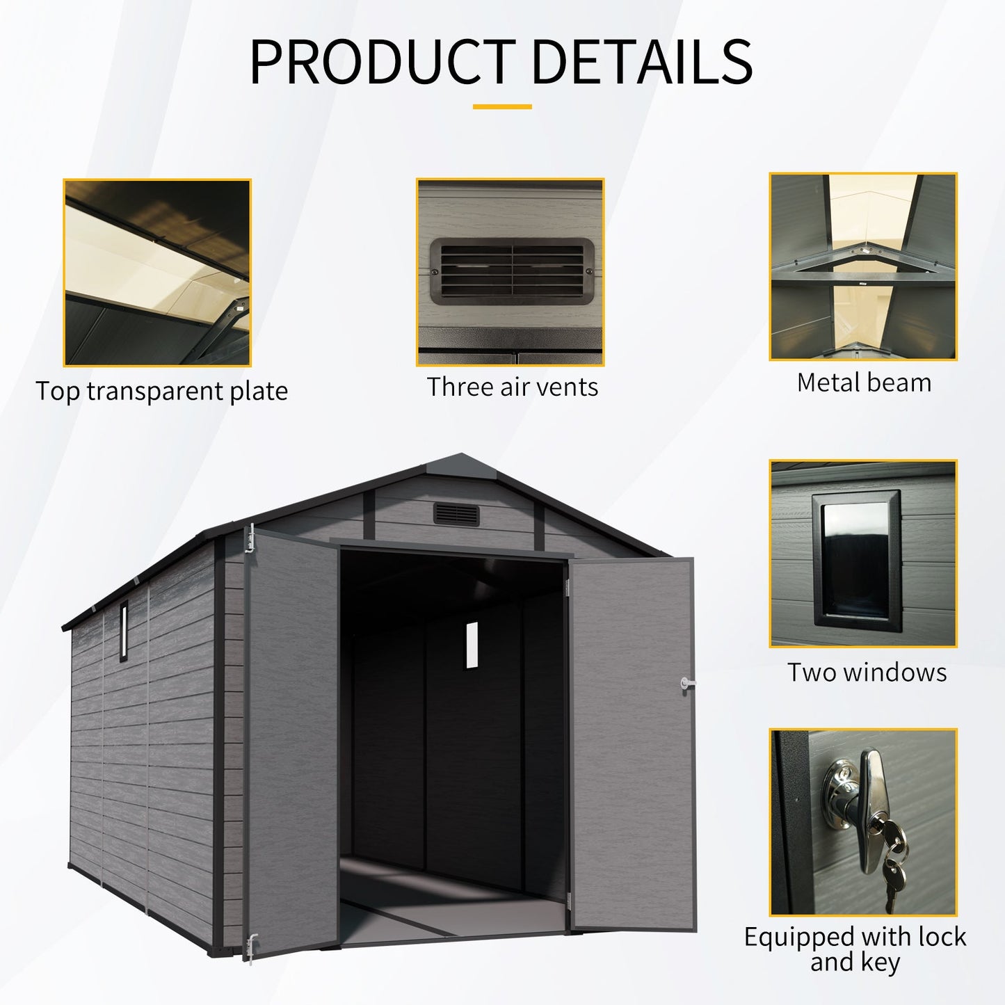 8x14 FT Plastic Outdoor Storage Shed