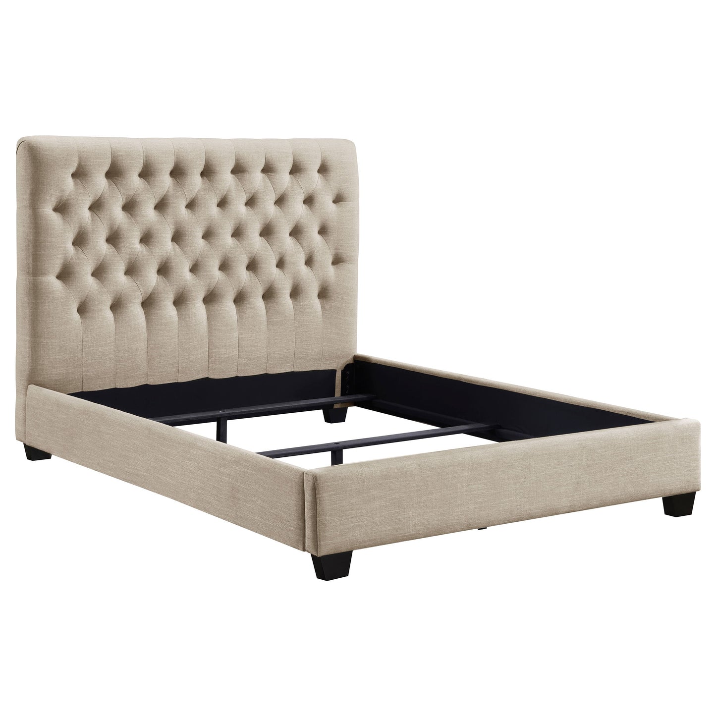 Saintes Tufted Upholstered Full Wingback Bed