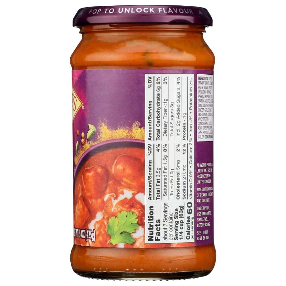 PATAKS: Butter Chicken Simmer Sauce, 15 oz