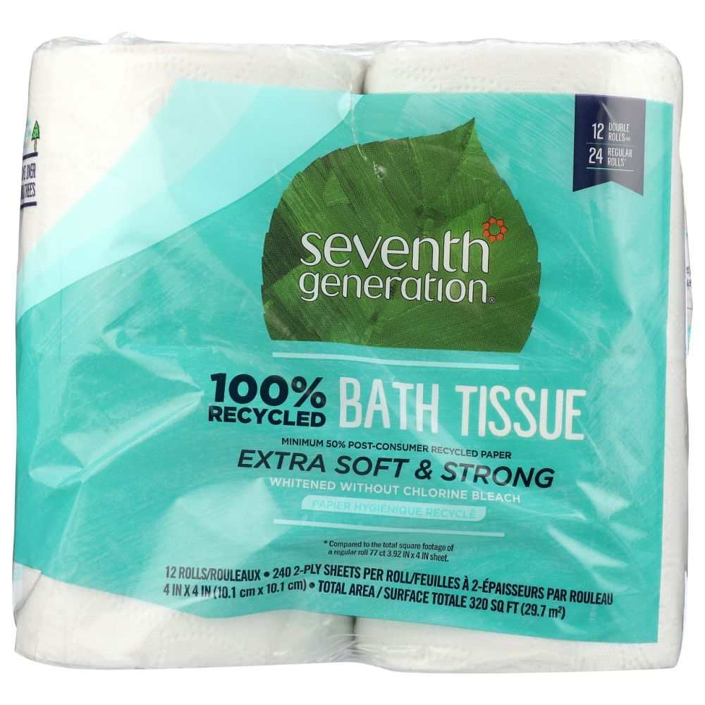 SEVENTH GENERATION: 100 Percent Recycled Bathroom Tissue - 2ply - 12Pk