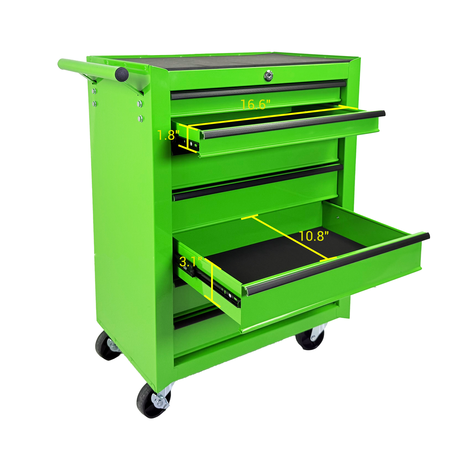 Rolling Metal Tool Chest with 7 Drawers - Green