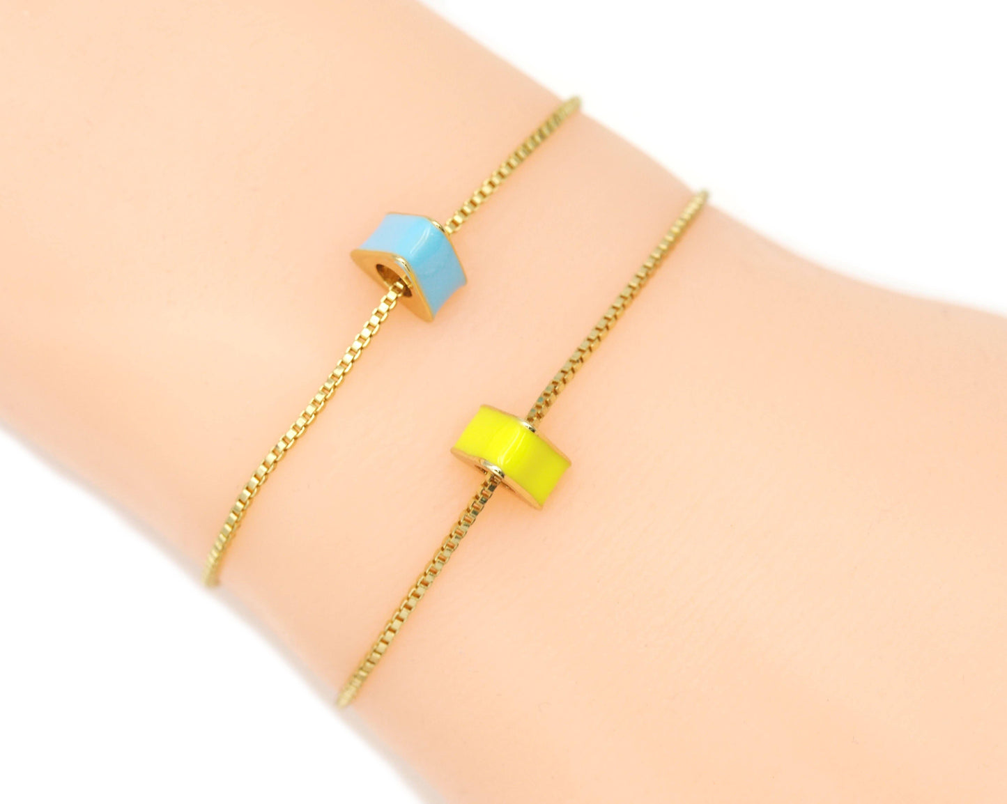 Enamel Triangle Spacer Beads, Sku#G431