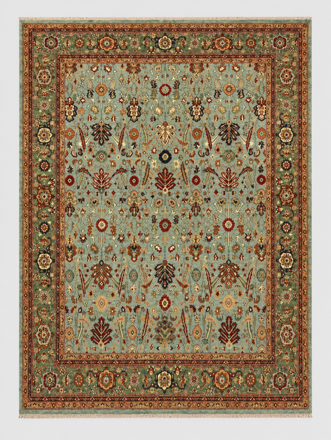 Hand-Knotted Vegetable Dye Sultanabad Rug from Pakistan,  8' 5" x 10'