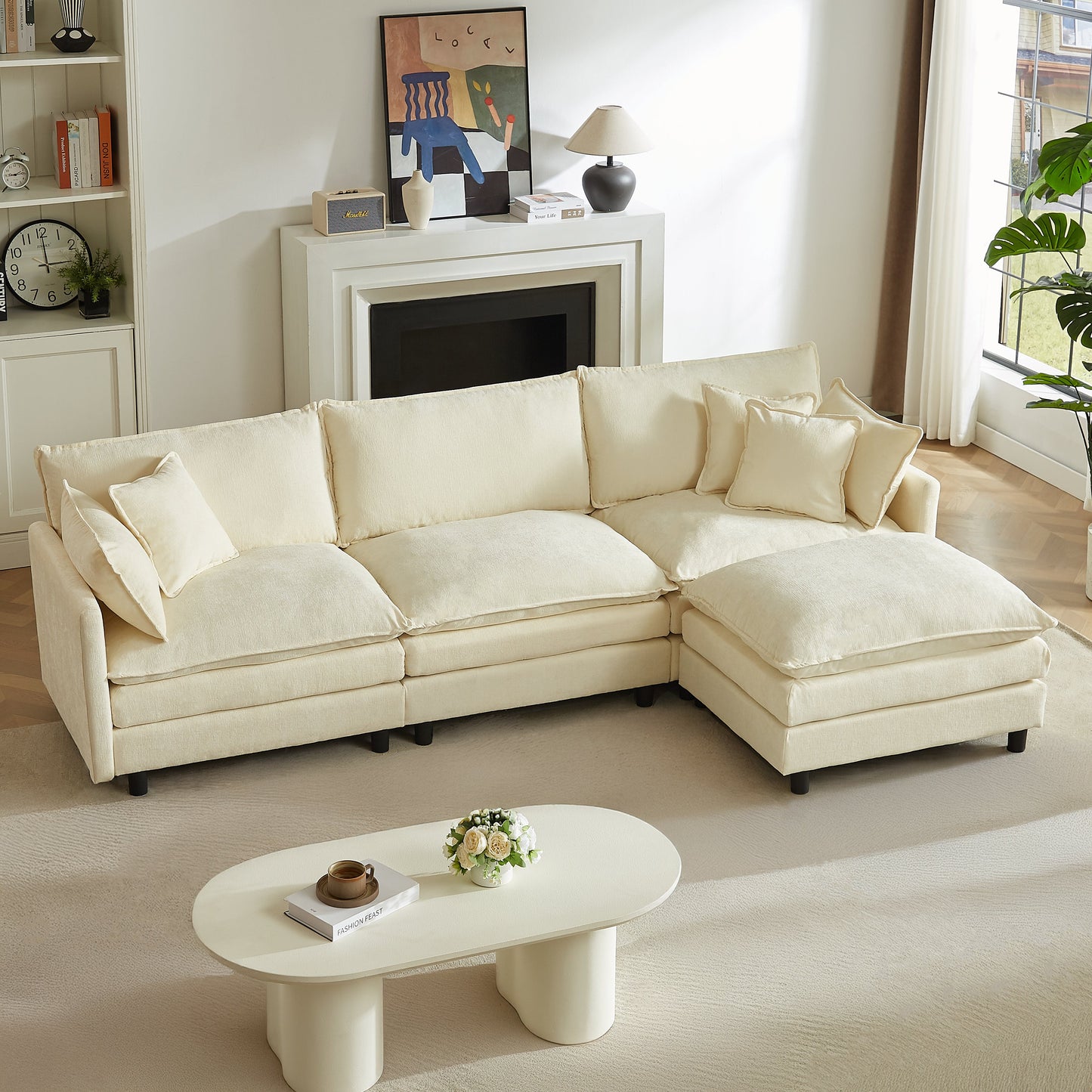 Modular Sectional Sofa, 110 Inch L Shaped Couch Set