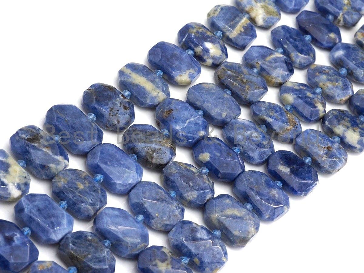 High Quality Natural Sodalite Rectangle Faceted Beads, Natur