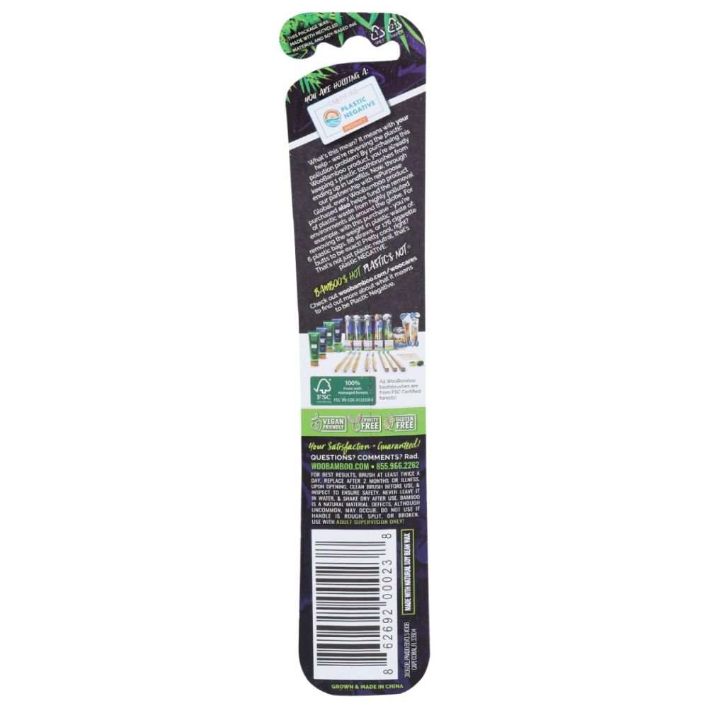 WOOBAMBOO: Adult Bamboo Toothbrush Medium- Eco-Friendly| Dentist Apprv