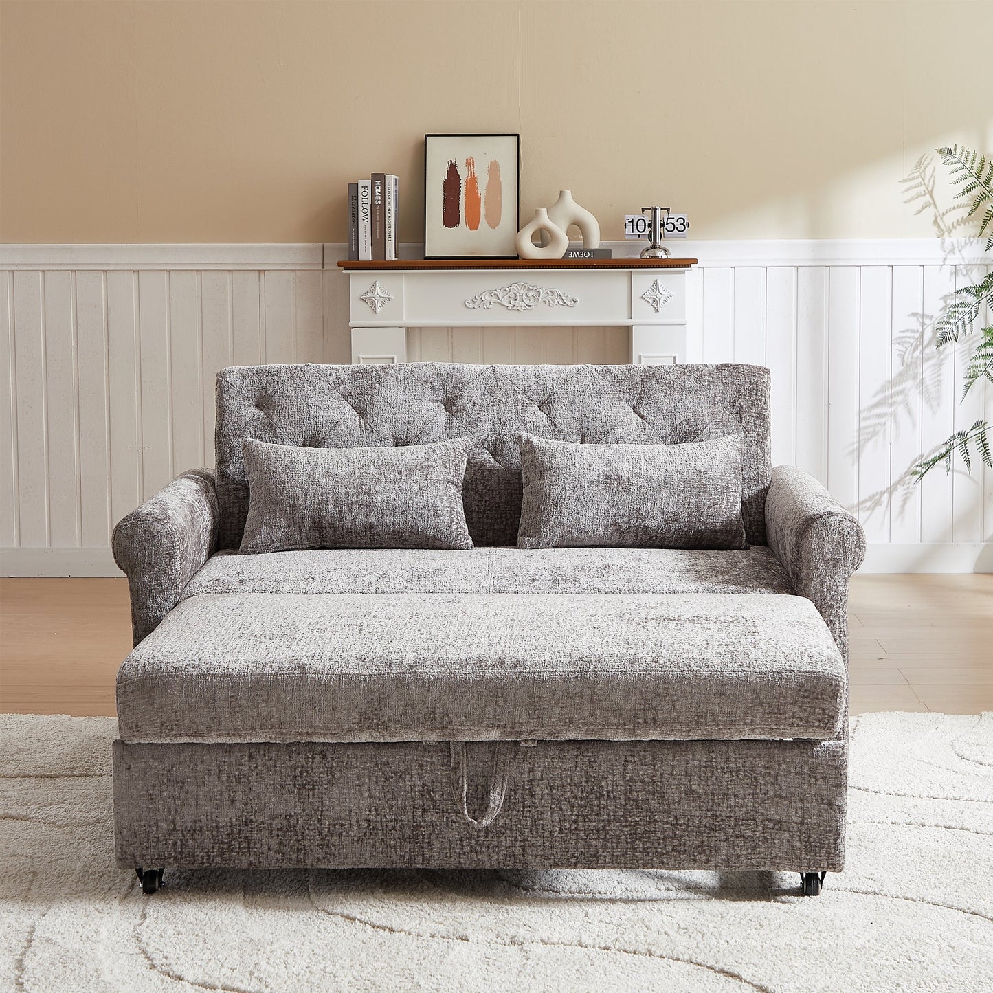 58.27 Inch 3-in-1 Loveseat Sofa Bed