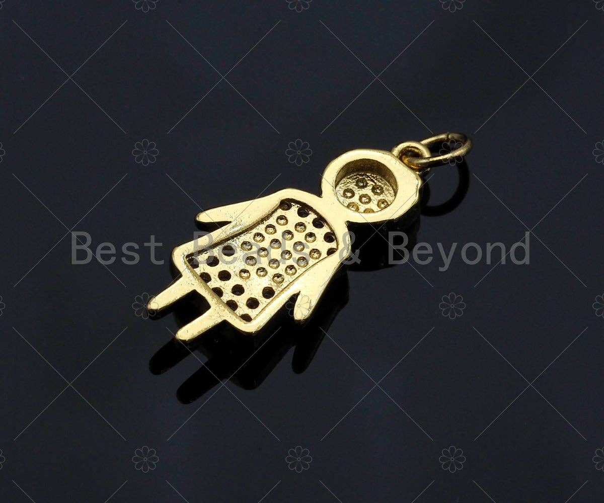 Girl With Pink Heart Pendant/Charm, Abalone Mother-of-pearl, SKU#LK66