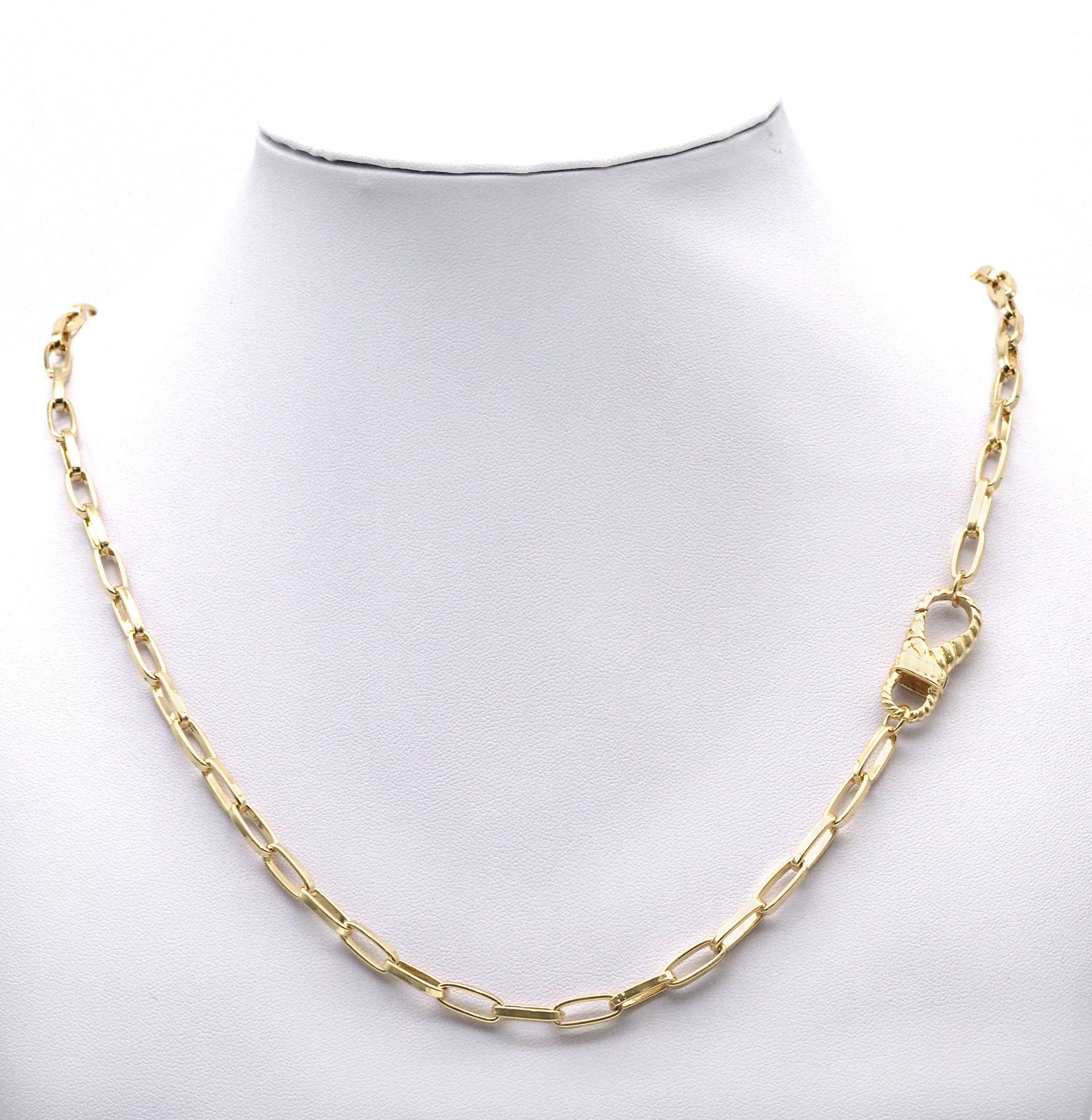 Gold String Oval Lobster Clasp, Sku#LX85