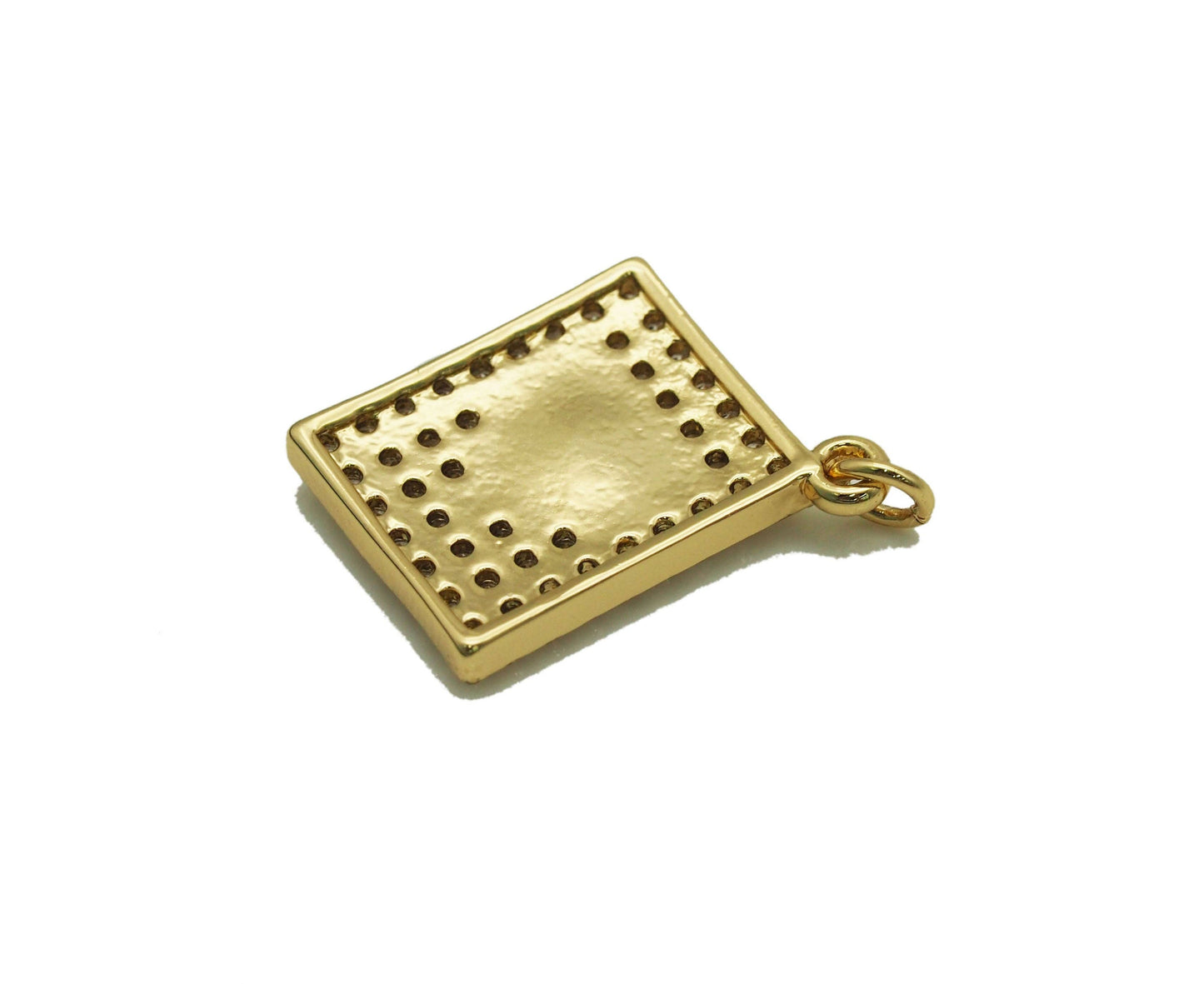 CZ Enamel Heart Charm, Sku#JL85