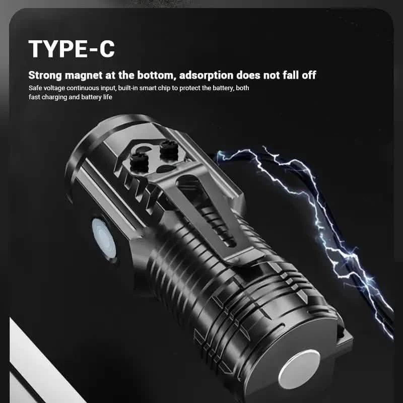2個セット：USB充電式ミニLEDタクティカルフラッシュライト