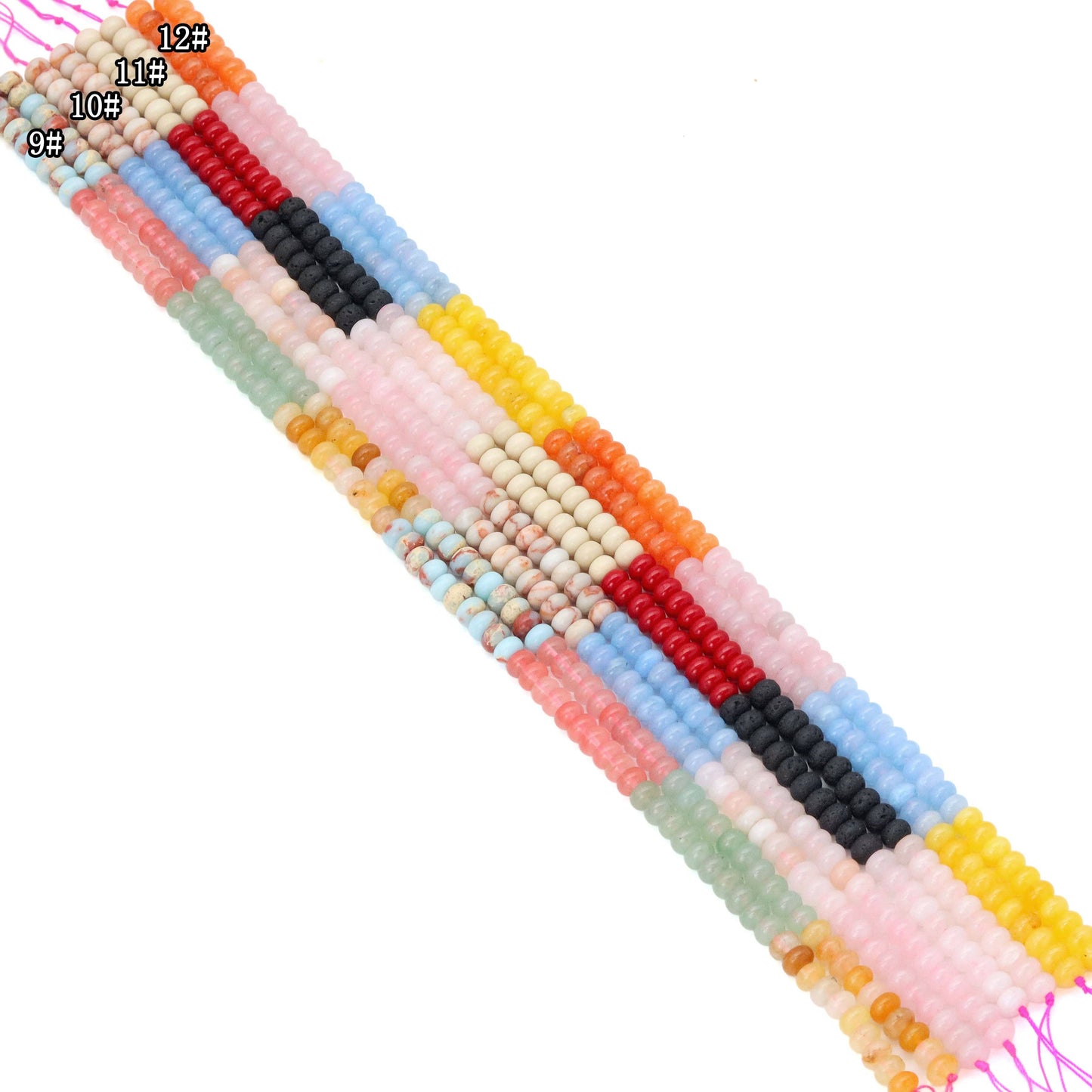 5x8mm Smooth Rondelle Colorful Jade, Sku#U2124