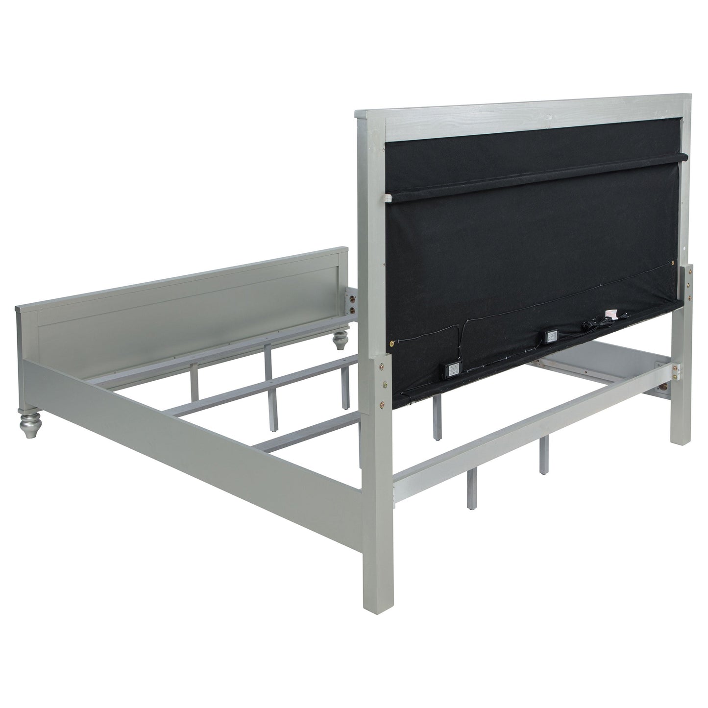 Karmen Metallic Upholstered Tufted Eastern King Panel Bed