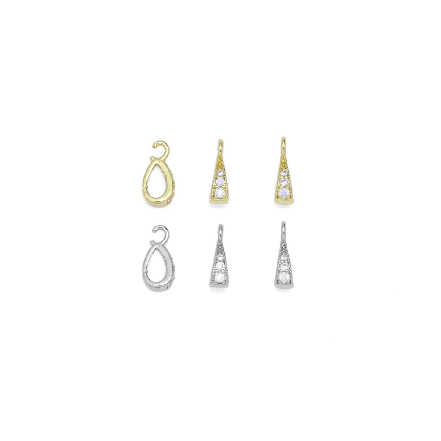 Silver CZ Pave Bail, Charm Holder, Sku#A244