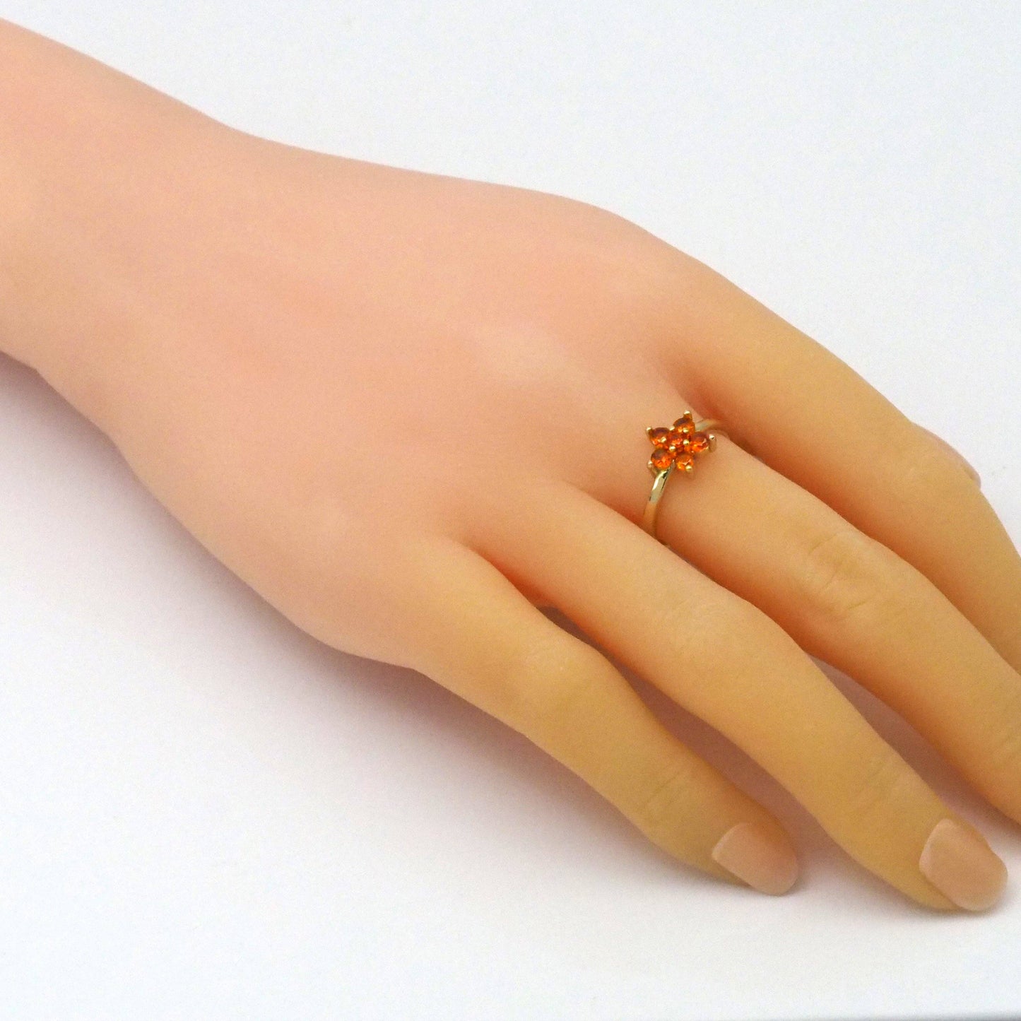 Gold Colorful CZ Flower Adjustable Ring, Sku#JL180