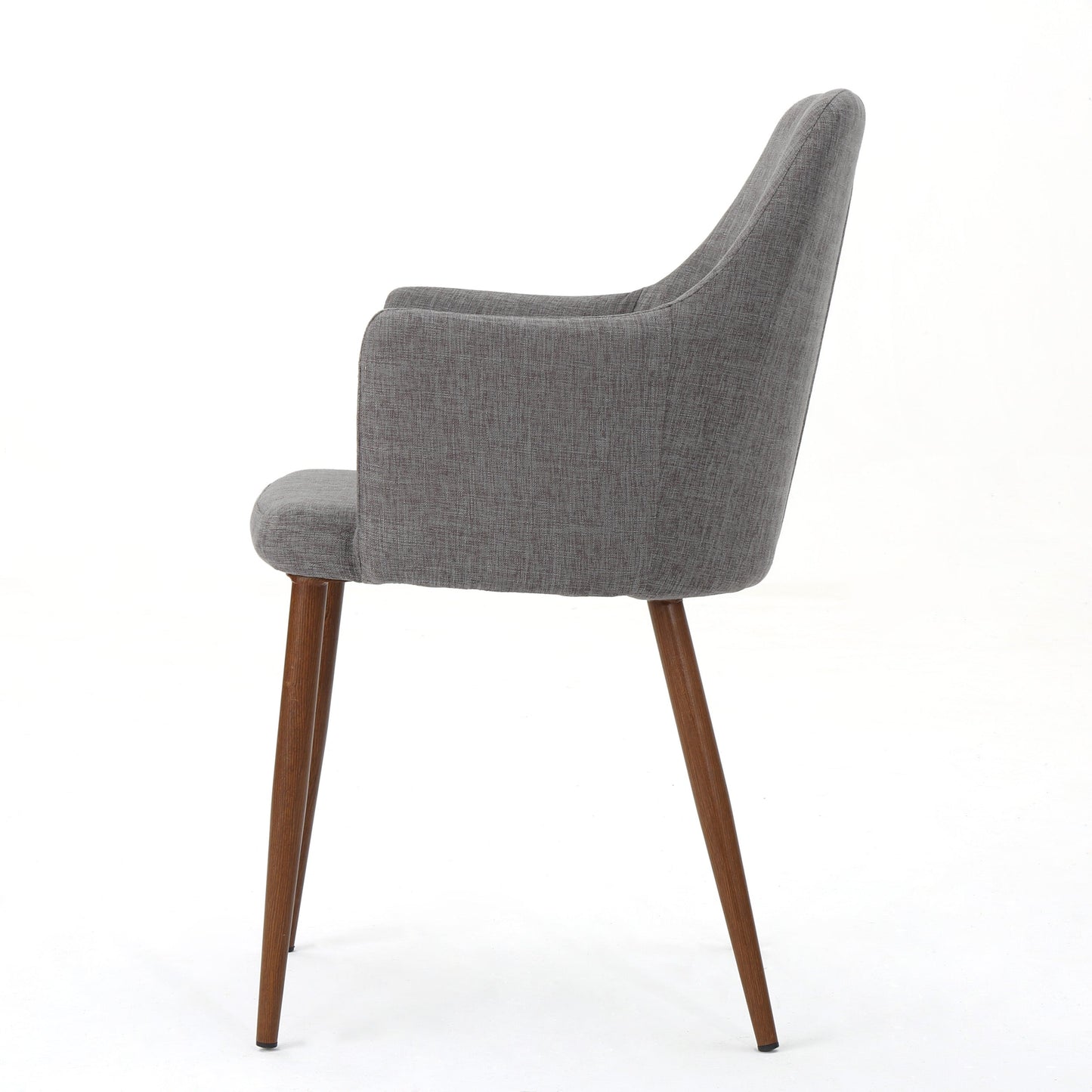 Mid Century Modern Fabric Upholstered Dining Chairs - Set of 2