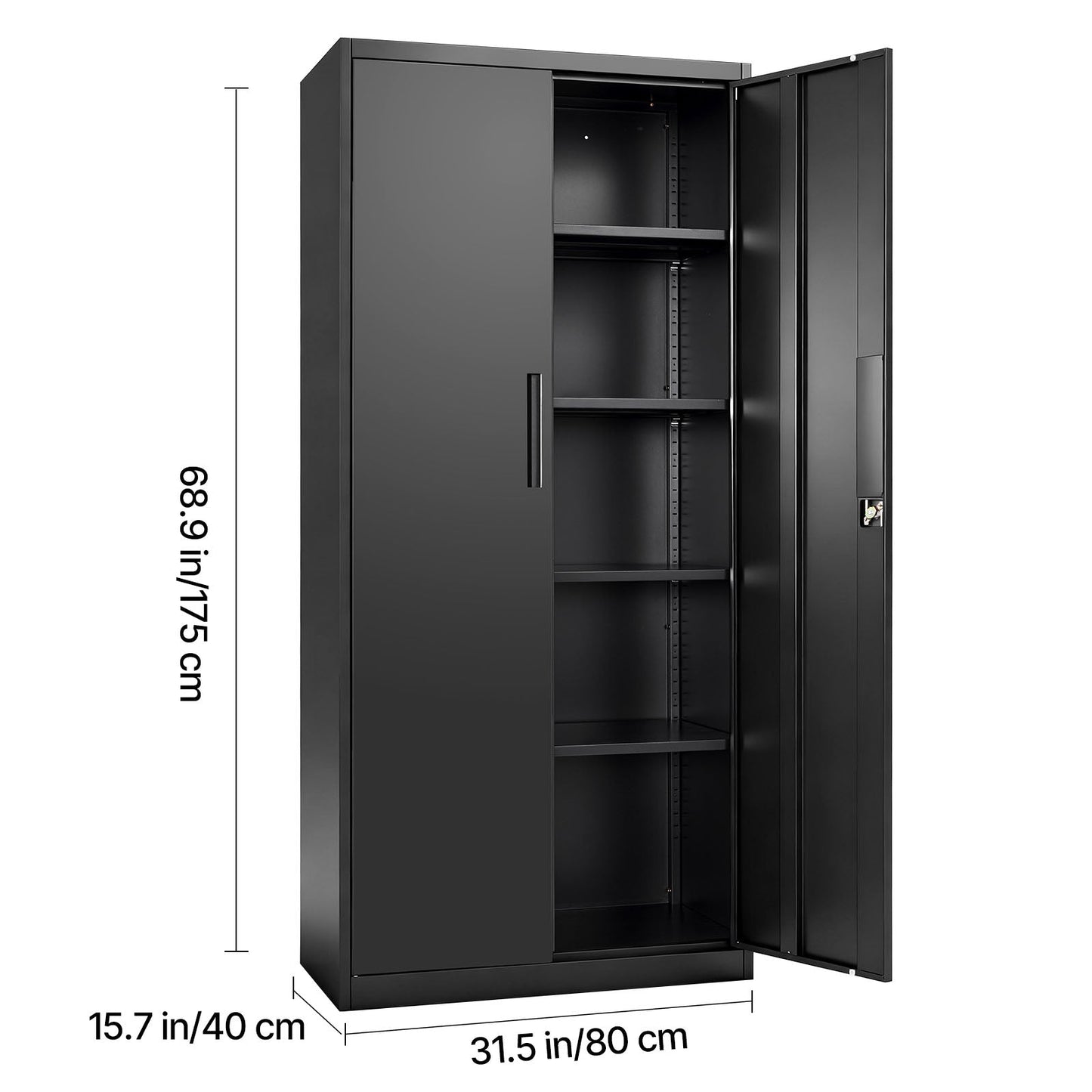 Metal Storage Cabinet with Lockable Steel Construction