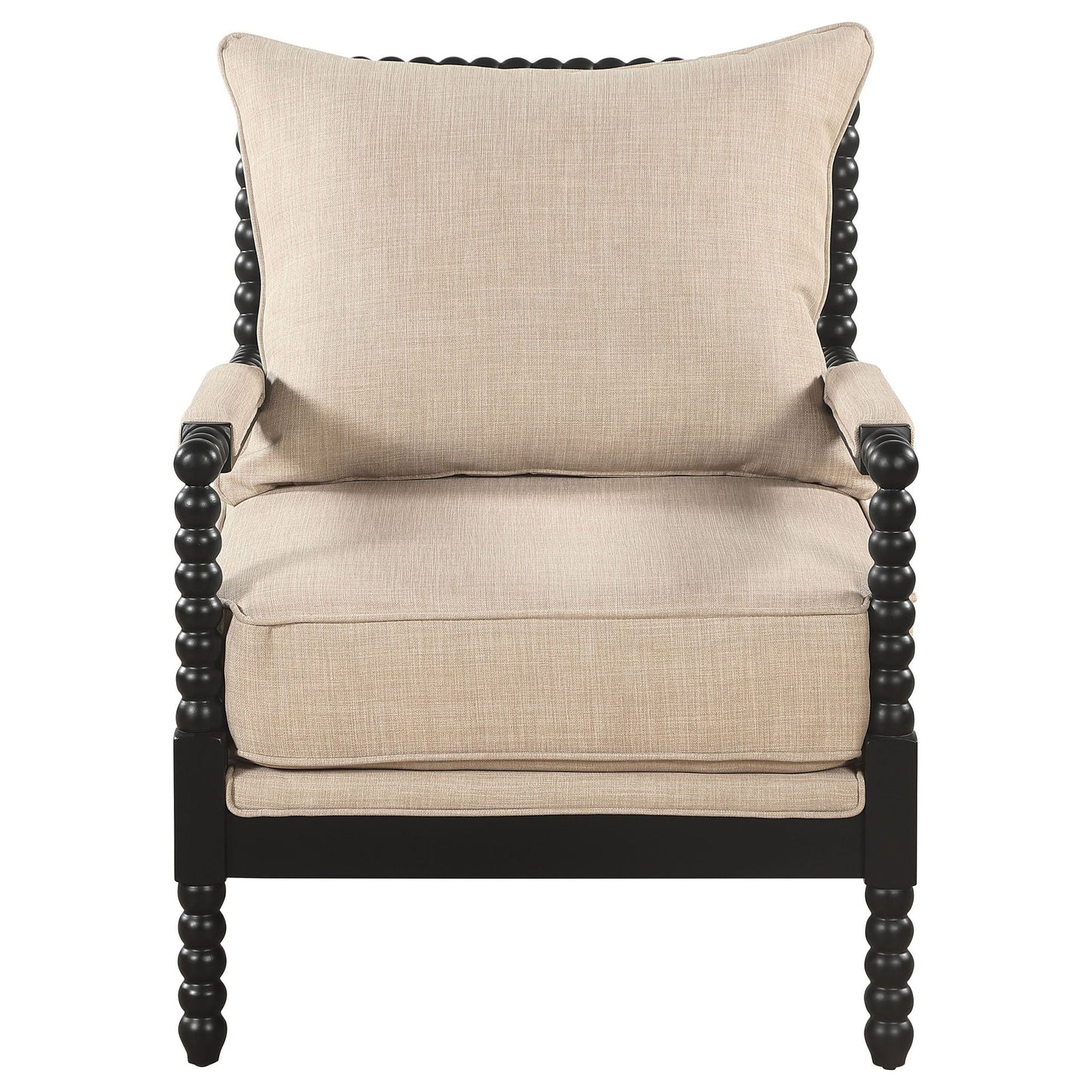 Blanchett Upholstered Bobbin Accent Chair Beige and Black