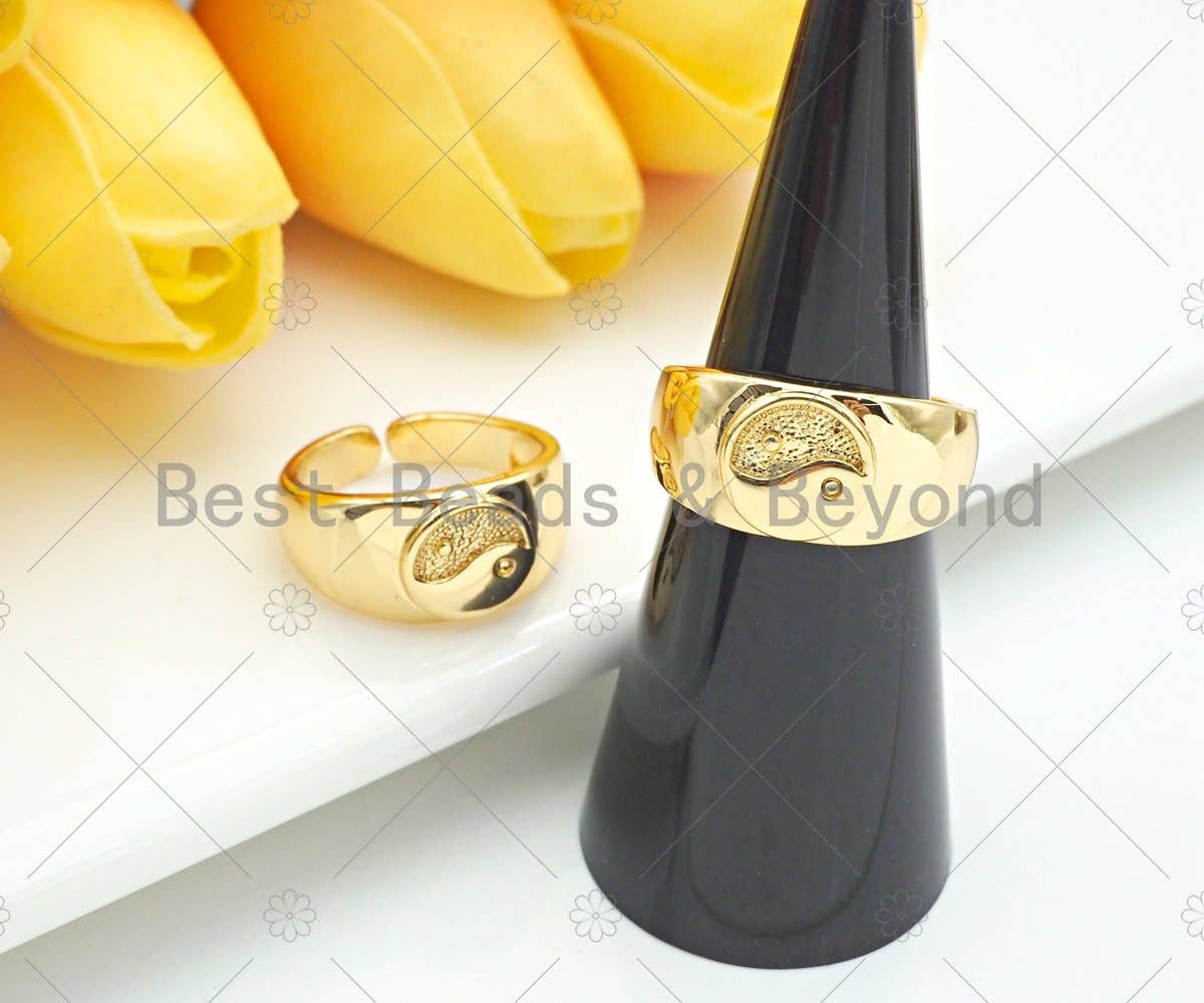 Gold YinYang Signet Ring, Sku#X198
