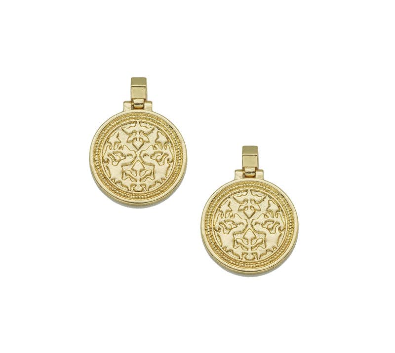 Gold Medallion Tu Teng coin Coin Charm, Sku#LX152