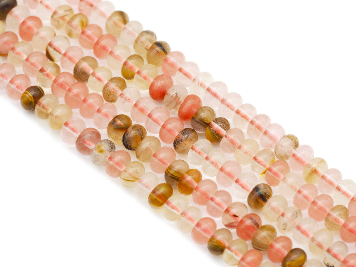 Natural Golden Quartz Rondelle Smooth Beads, 4x6mm, Sku#U141