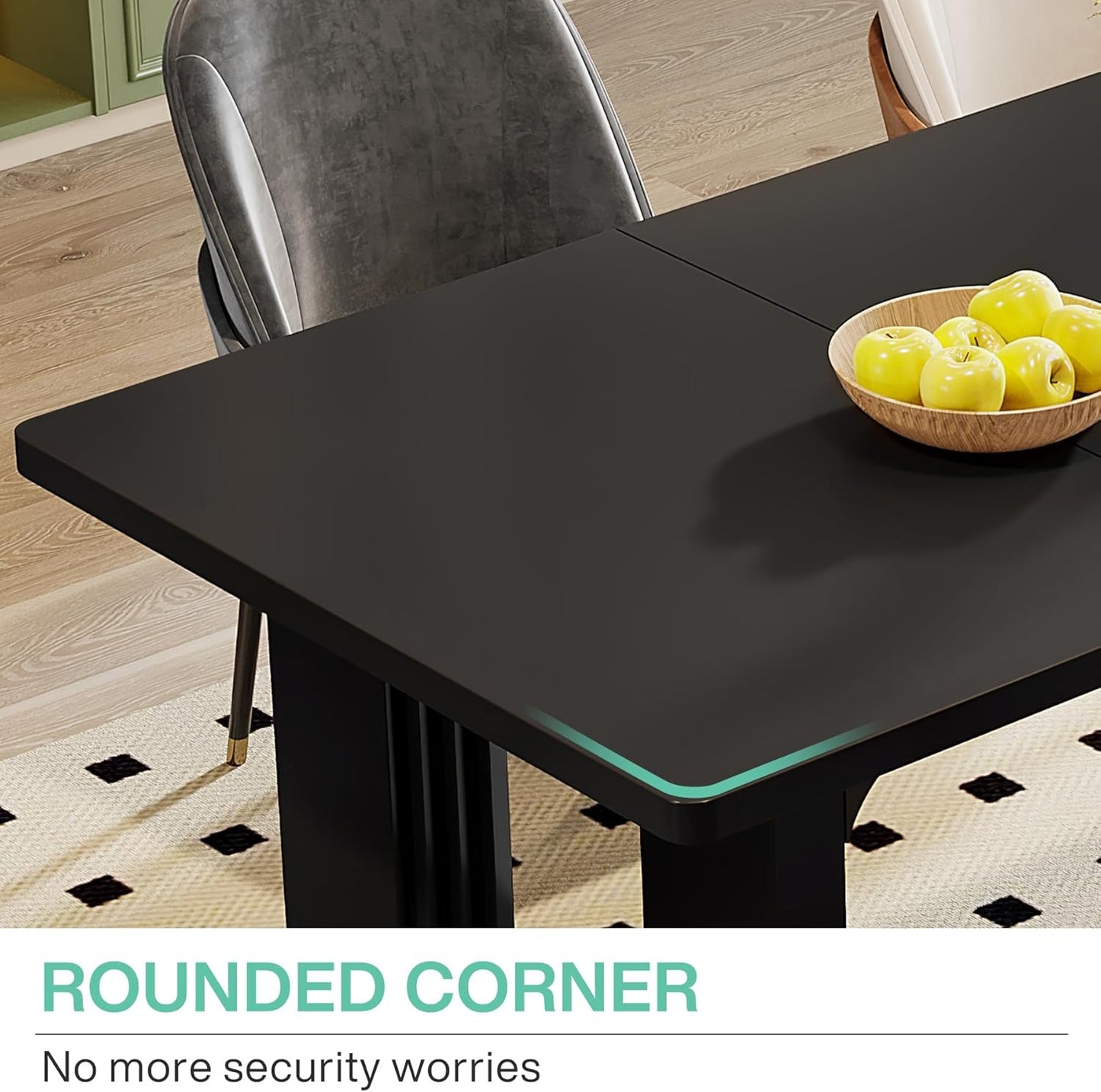 71" Modern Black Dining Table