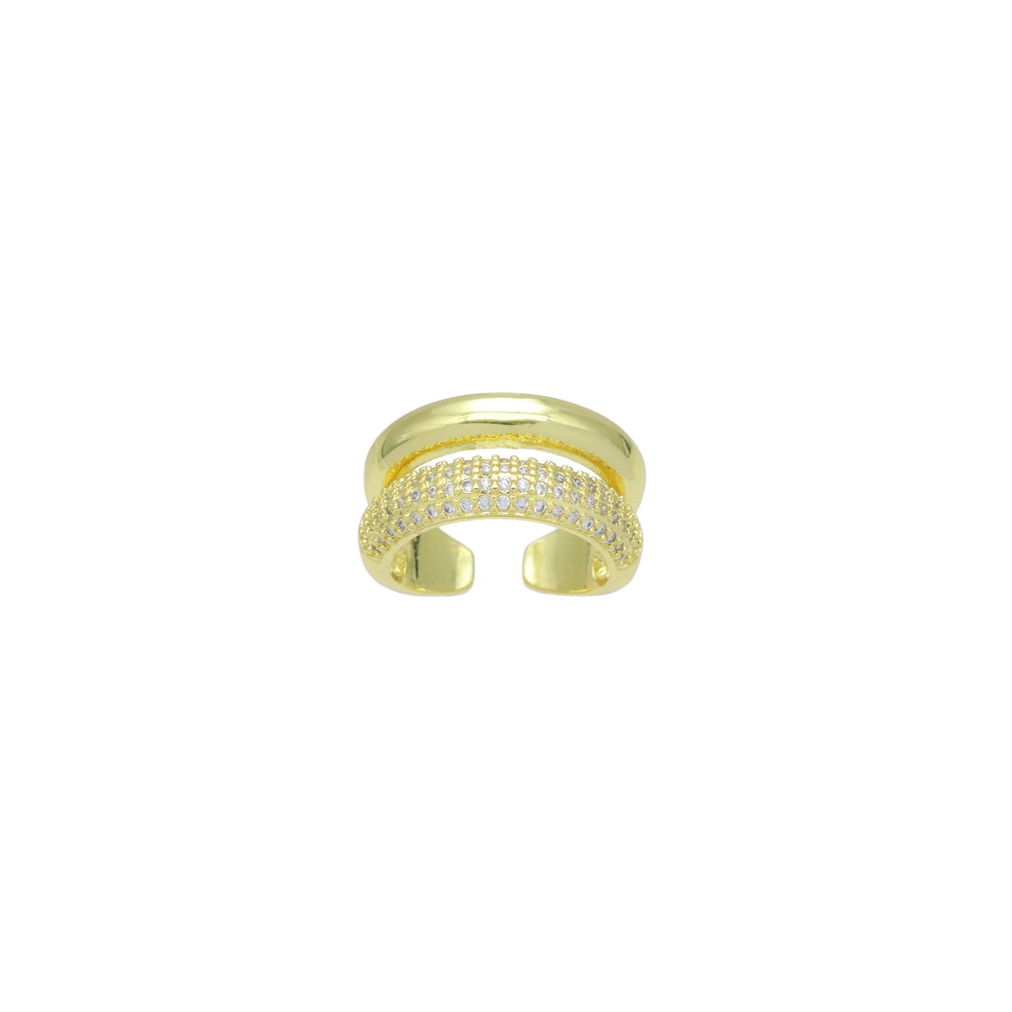 CZ Doule Line Dome Adjustable Ring, Sku#LK1068