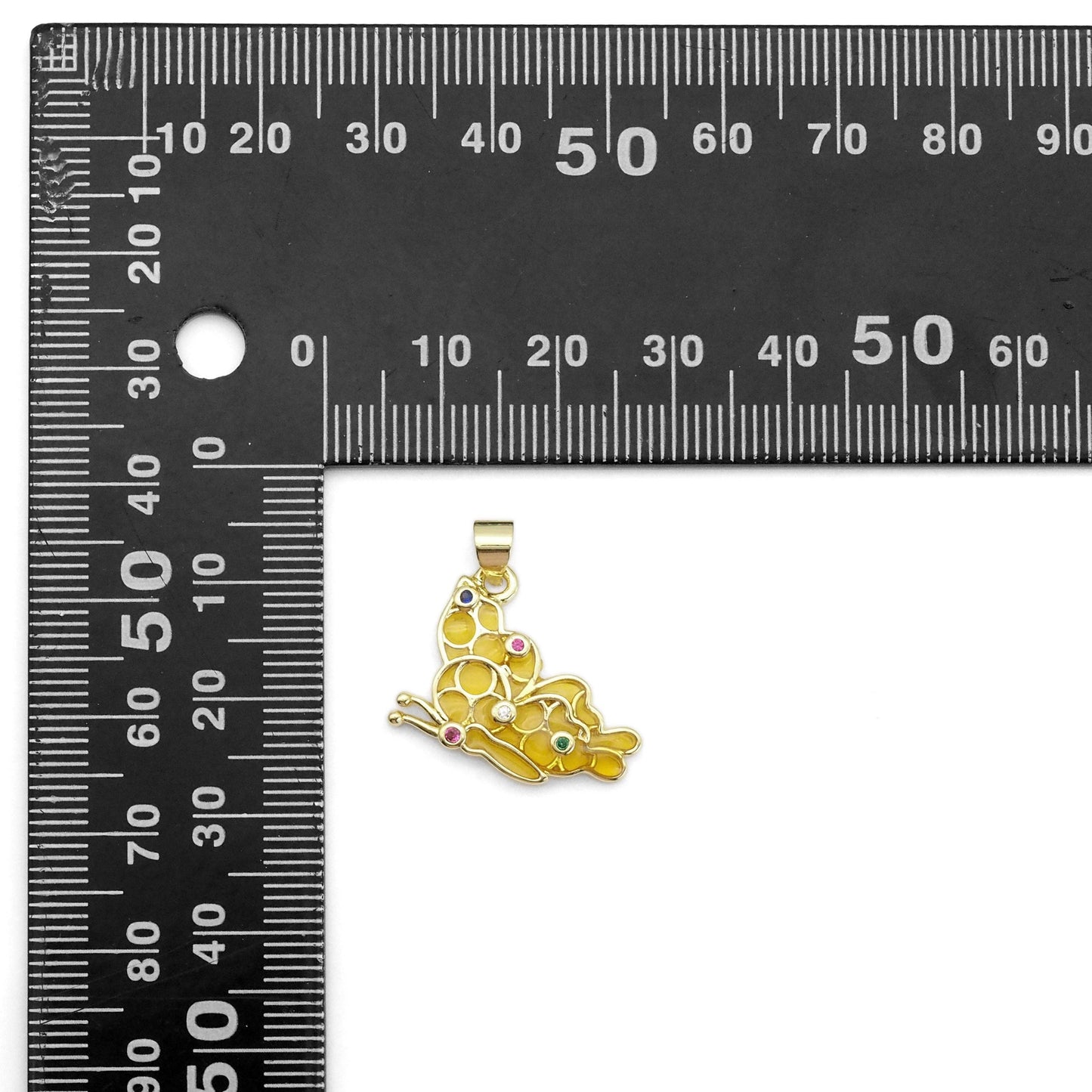 Gold Yellow Butterfly Charm, Sku#LK869