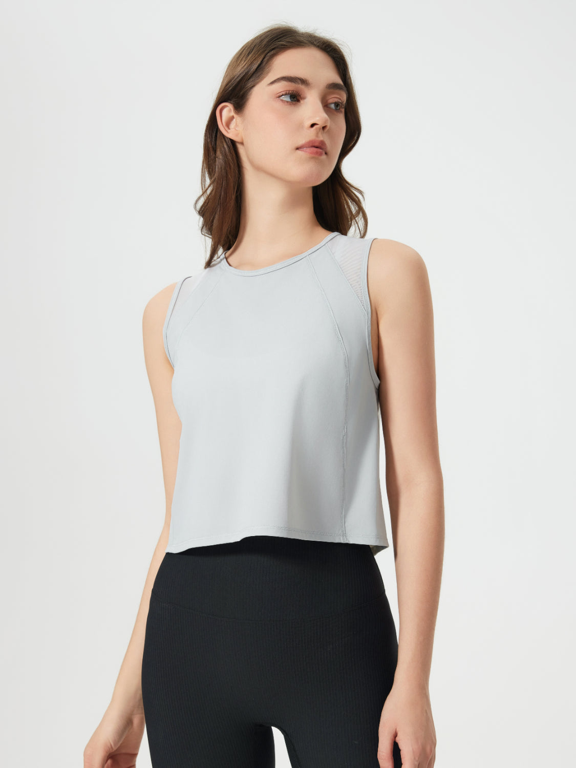 Millennia Round Neck Cropped Active Tank